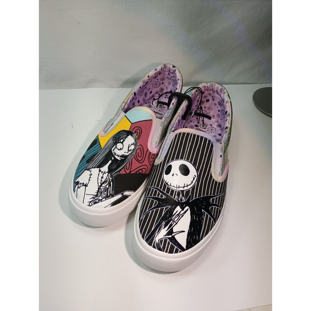 Womens New Disney Nightmare Before Christmas Low Top Slip-On Sneakers Sz 8 Shoes